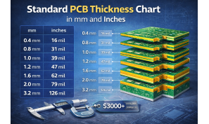 Standard PCB Thickness Chart in mm and Inches